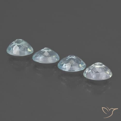 3.09캐럿 천연 매우 연한 블루 아쿠아마린 보석, 타원형 컷, 7×5.1 mm, VS