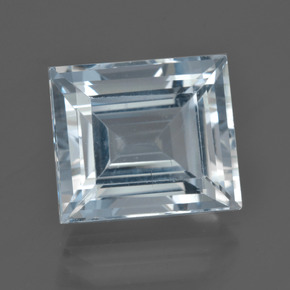 9.72캐럿 천연 밝은 하늘색 아쿠아마린, 바게트, 13.4×11.6 mm, VVS-VS