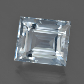 9.72캐럿 천연 밝은 하늘색 아쿠아마린, 바게트, 13.4×11.6 mm, VVS-VS