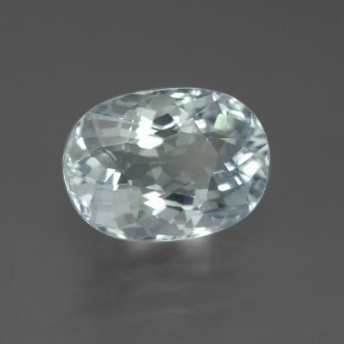 3.10캐럿 천연 라이트 아쿠아 블루 아쿠아마린, 타원형 컷, 10.7×7.8 mm, VVS