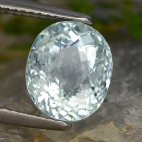 4.23캐럿 천연 라이트 아쿠아 블루 아쿠아마린, 타원형 컷, 10.3×8.6 mm, VVS