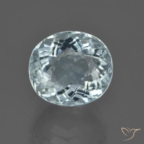 5.42ct 자연스러운 밝은 녹색을 띤 파란색 남옥, 타원형, VS