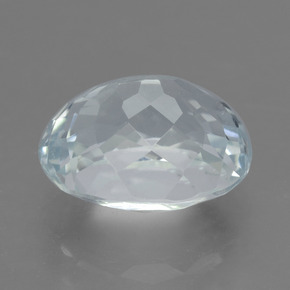 2.88캐럿 천연 푸르스름한 화이트 아쿠아마린, 타원형 컷, 9.9×8.1 mm, VVS-VS