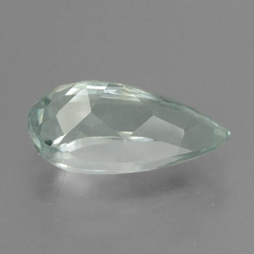 2.75캐럿 천연 매우 밝은 녹색을 띤 흰색 아쿠아마린, 배 모양, 12.6×6.8 mm, VVS