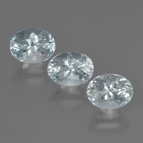 2.93캐럿 천연 페일 블루 아쿠아마린 보석, 타원형 컷, 7.3×5.6 mm, VVS-VS