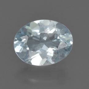 0.85캐럿 천연 스카이 블루 아쿠아마린, 타원형 컷, 7.6×5.9 mm, VS