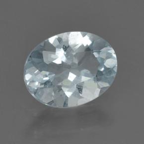 0.85캐럿 천연 스카이 블루 아쿠아마린, 타원형 컷, 7.6×5.9 mm, VS
