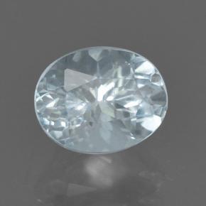 0.90캐럿 천연 푸르스름한 화이트 아쿠아마린, 타원형 컷, 6.7×5.3 mm, VS