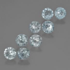 3.18캐럿 천연 라이트 블루 아쿠아마린 보석, 라운드 컷, 4.90 mm, VS
