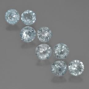 3.18캐럿 천연 라이트 블루 아쿠아마린 보석, 라운드 컷, 4.90 mm, VS