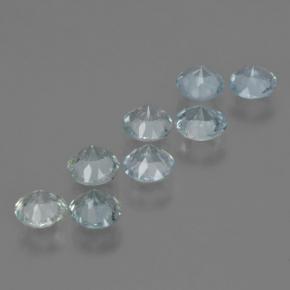 3.18캐럿 천연 라이트 블루 아쿠아마린 보석, 라운드 컷, 4.90 mm, VS