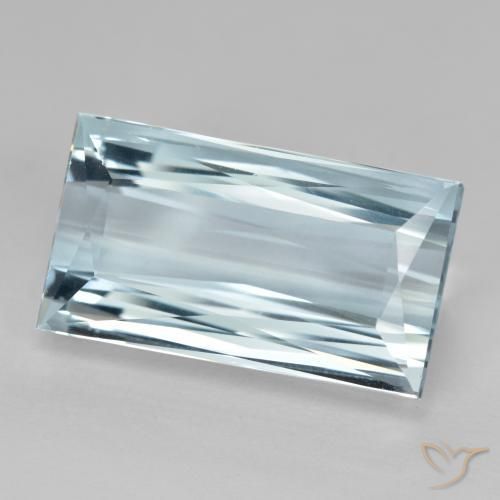 10.58ct 자연스러운 하늘색 남옥, 바게트, VVS