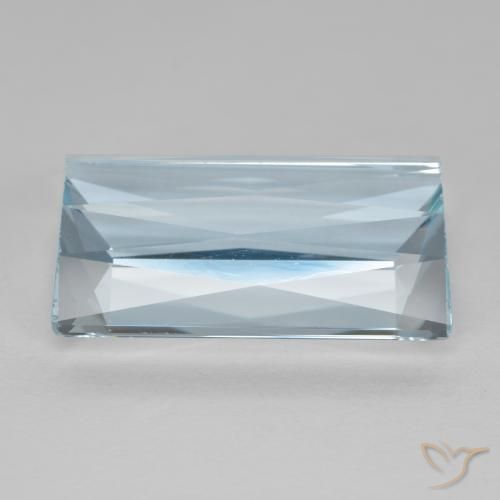 10.58캐럿 천연 하늘색 남옥, 바게트, VVS