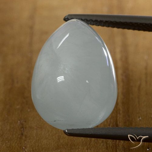 15.88ct 자연스러운 푸르스름한 흰색 남옥, 배 모양, 투명한, Photo A
