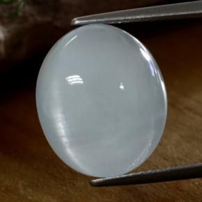 8.61캐럿 천연 푸르스름한 흰색 남옥, 타원형 컷, 투명한