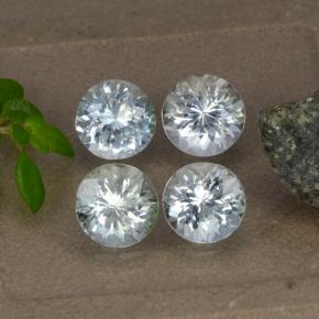 3.12캐럿 천연 푸르스름한 화이트 아쿠아마린 보석, 라운드 컷, 6.18 mm, VS