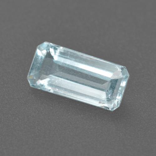 1.11캐럿 천연 라이트 블루 아쿠아마린, 에메랄드 컷, 10×4.7 mm, VS-SI