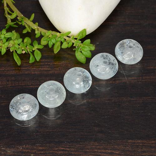 5.88캐럿 천연 매우 연한 블루 아쿠아마린 보석, 멋진 모양, 6.4×6.3 mm, 투명한