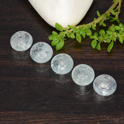 5.88캐럿 천연 매우 연한 블루 아쿠아마린 보석, 멋진 모양, 6.4×6.3 mm, 투명한