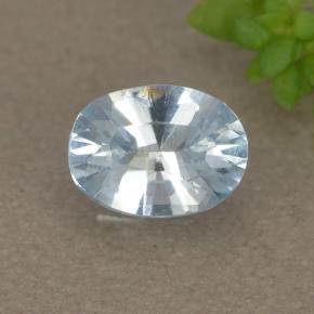 0.38캐럿 천연 라이트 블루 아쿠아마린, 타원형 컷, 6.1×4.5 mm, VS-SI