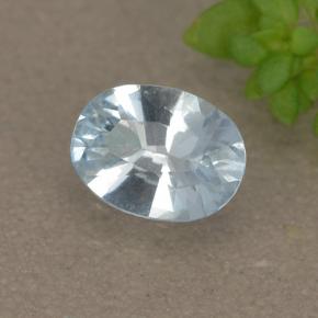 0.38캐럿 천연 라이트 블루 아쿠아마린, 타원형 컷, 6.1×4.5 mm, VS-SI