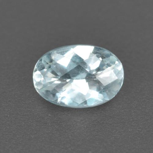0.43캐럿 천연 라이트 블루 아쿠아마린, 타원형 컷, 6.3×4.3 mm, VS