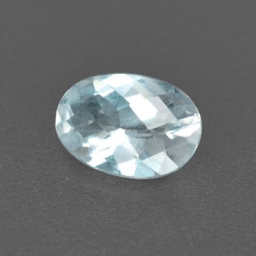 0.43캐럿 천연 라이트 블루 아쿠아마린, 타원형 컷, 6.3×4.3 mm, VS
