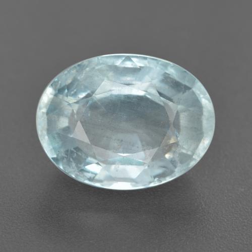 7.07캐럿 천연 라이트 아쿠아 블루 아쿠아마린, 타원형 컷, 14×10.6 mm, VS-SI
