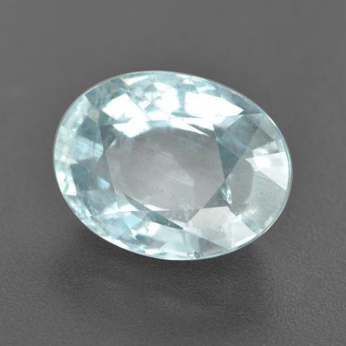 7.07캐럿 천연 라이트 아쿠아 블루 아쿠아마린, 타원형 컷, 14×10.6 mm, VS-SI