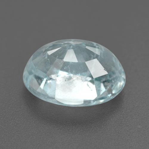 7.07캐럿 천연 라이트 아쿠아 블루 아쿠아마린, 타원형 컷, 14×10.6 mm, VS-SI