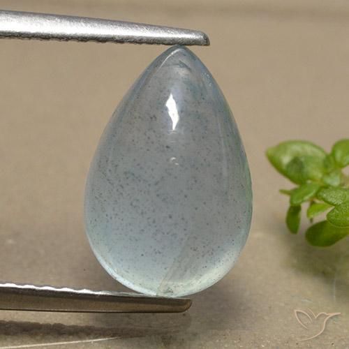 3.39ct 자연스러운 연한 청록색 남옥, 배 모양, 투명한, Photo A