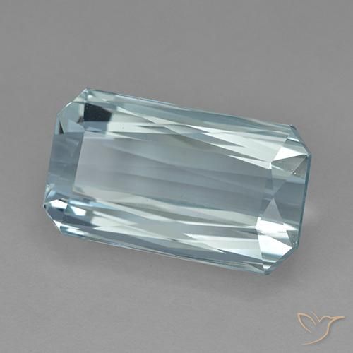 9.70캐럿 천연 라이트 아쿠아 블루 아쿠아마린, 에메랄드 컷, 16.3×9.4 mm, VVS