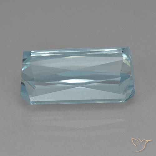 9.70캐럿 천연 라이트 아쿠아 블루 아쿠아마린, 에메랄드 컷, 16.3×9.4 mm, VVS