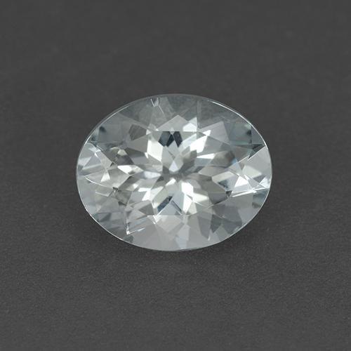 2.06캐럿 천연 푸르스름한 화이트 아쿠아마린, 타원형 컷, 9.9×7.8 mm, VVS