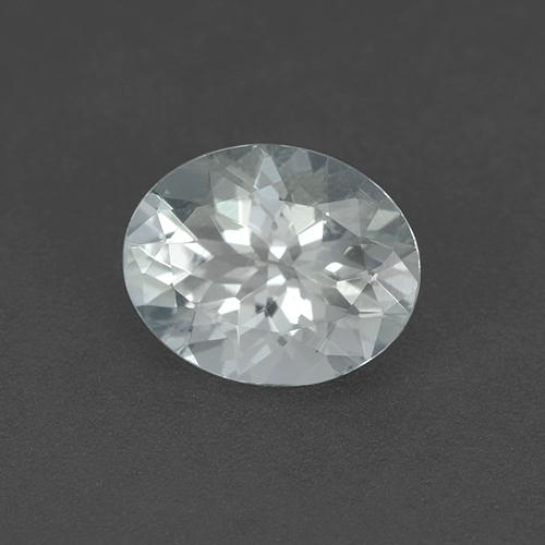 2.06캐럿 천연 푸르스름한 화이트 아쿠아마린, 타원형 컷, 9.9×7.8 mm, VVS