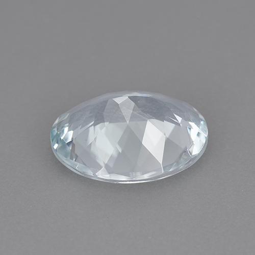 1.92캐럿 천연 푸르스름한 화이트 아쿠아마린, 타원형 컷, 9.9×7.9 mm, VVS