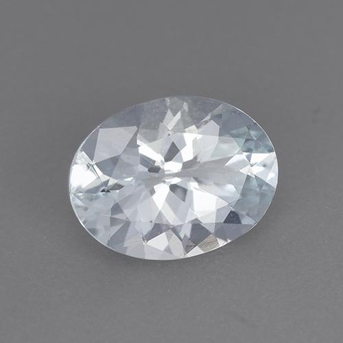 1.33캐럿 천연 푸르스름한 화이트 아쿠아마린, 타원형 컷, 8.9×6.8 mm, VVS