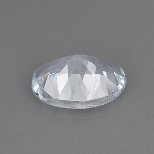1.33캐럿 천연 푸르스름한 화이트 아쿠아마린, 타원형 컷, 8.9×6.8 mm, VVS