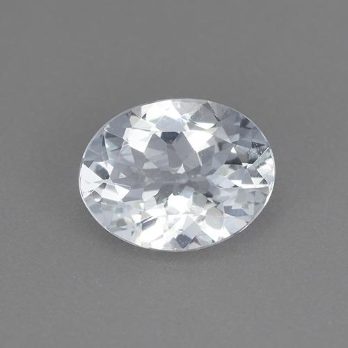 1.39캐럿 천연 푸르스름한 화이트 아쿠아마린, 타원형 컷, 8.9×6.9 mm, VVS