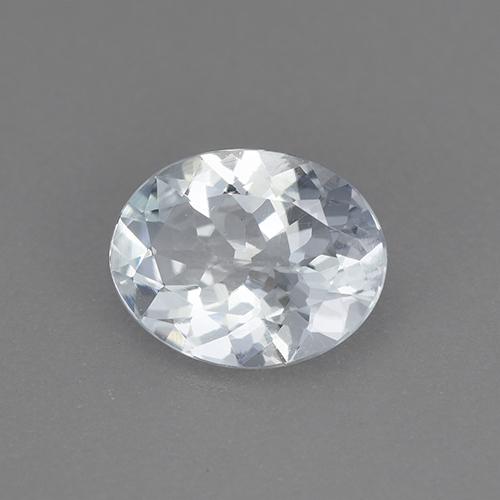 1.39캐럿 천연 푸르스름한 화이트 아쿠아마린, 타원형 컷, 8.9×6.9 mm, VVS