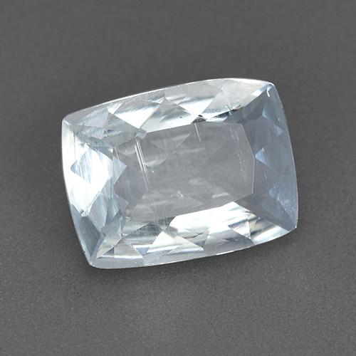 1.72캐럿 천연 푸르스름한 화이트 아쿠아마린, 쿠션 컷, 9.3×6.9 mm, VS