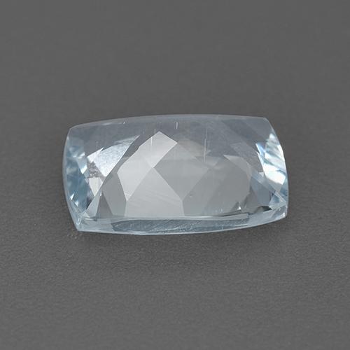1.72캐럿 천연 푸르스름한 화이트 아쿠아마린, 쿠션 컷, 9.3×6.9 mm, VS