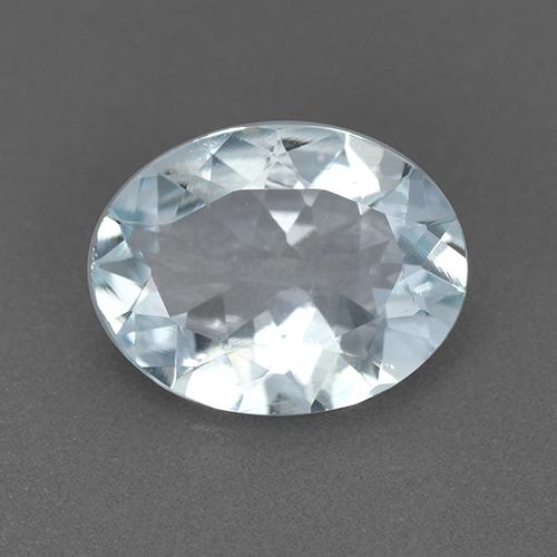 1.47캐럿 천연 푸르스름한 화이트 아쿠아마린, 타원형 컷, 9.6×7.4 mm, VVS-VS