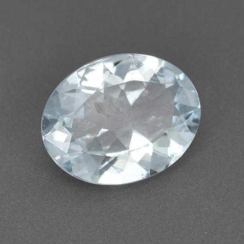 1.47캐럿 천연 푸르스름한 화이트 아쿠아마린, 타원형 컷, 9.6×7.4 mm, VVS-VS