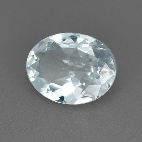 1.38캐럿 천연 라이트 블루 아쿠아마린, 타원형 컷, 9.1×7.2 mm, VVS