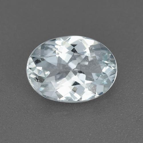 1.13캐럿 천연 푸르스름한 화이트 아쿠아마린, 타원형 컷, 8.1×6 mm, VVS