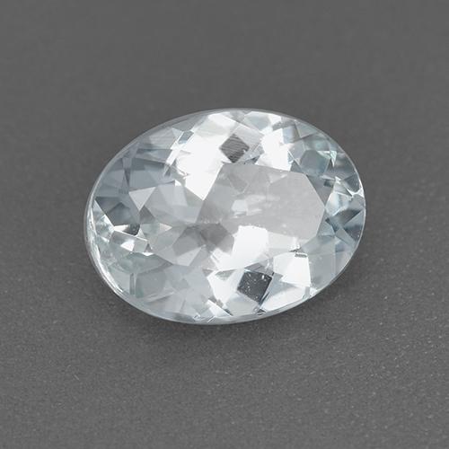 1.13캐럿 천연 푸르스름한 화이트 아쿠아마린, 타원형 컷, 8.1×6 mm, VVS