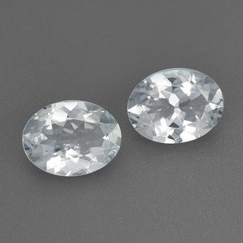 1.98캐럿 천연 푸르스름한 화이트 아쿠아마린 보석, 타원형 컷, 8×6.1 mm, VS