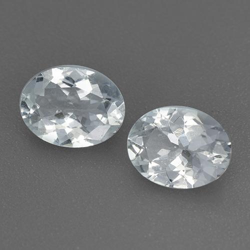 1.98캐럿 천연 푸르스름한 화이트 아쿠아마린 보석, 타원형 컷, 8×6.1 mm, VS