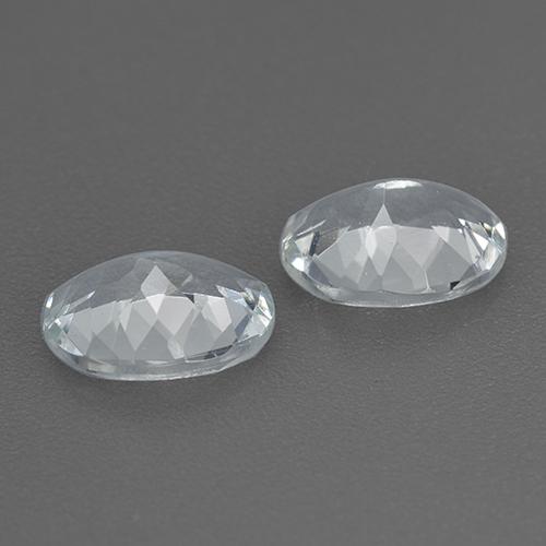 1.98캐럿 천연 푸르스름한 화이트 아쿠아마린 보석, 타원형 컷, 8×6.1 mm, VS
